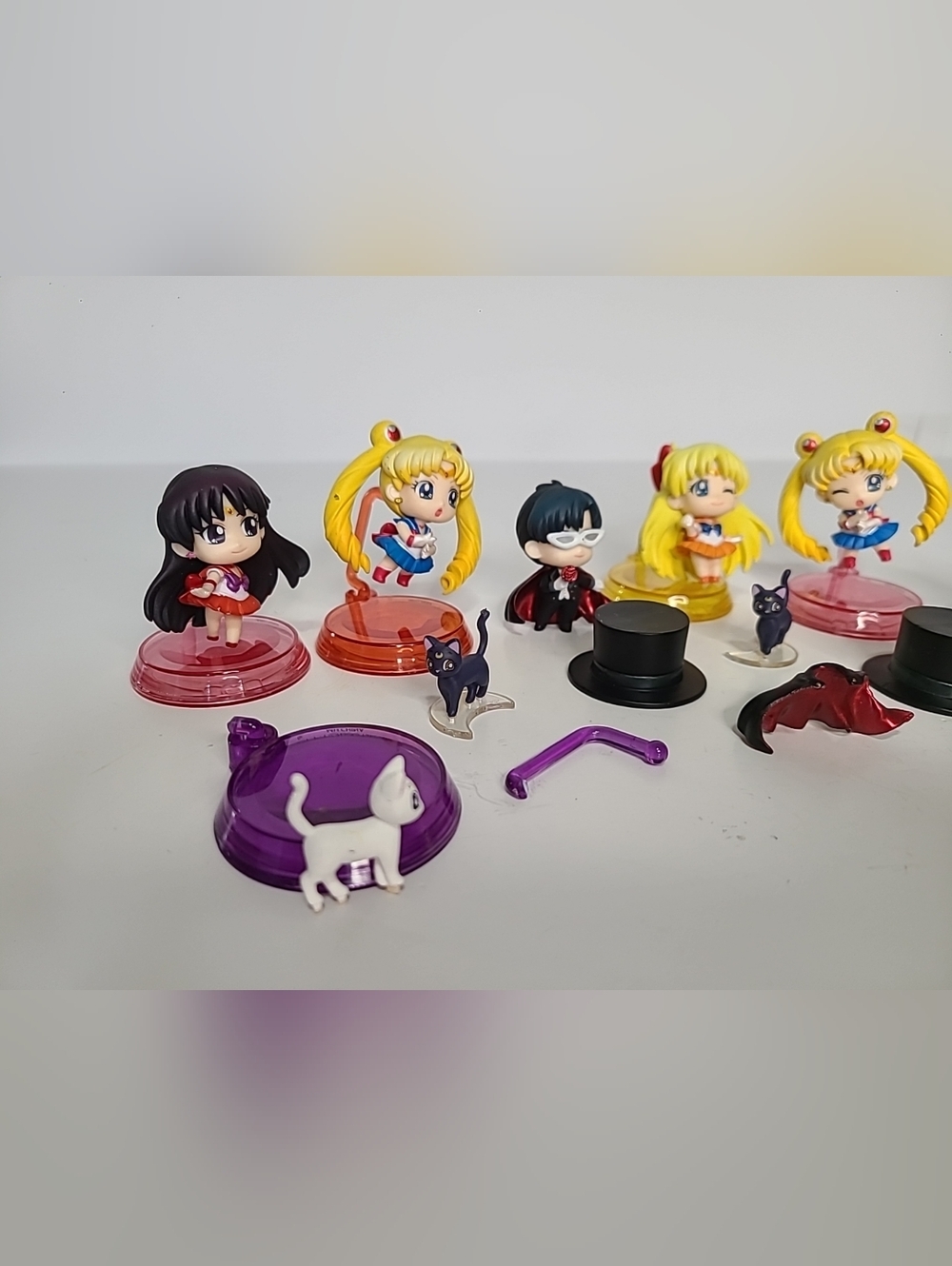 Sailor Moon Petit Chara Mini Figure Lot MegaHouse Luna Artemis Tuxedo Mask - Picture 2 of 11